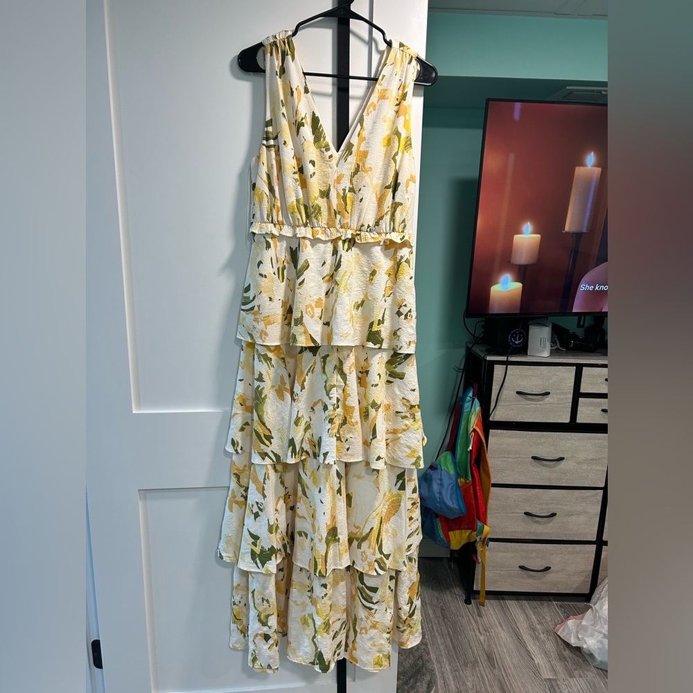 Chelsea28 Yellow Floral Tiered Maxi Dress